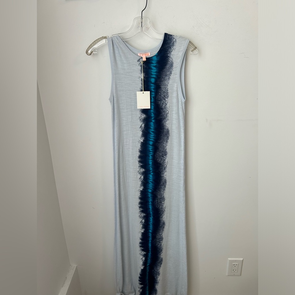Lisa Todd Blue Design Maxi Dress